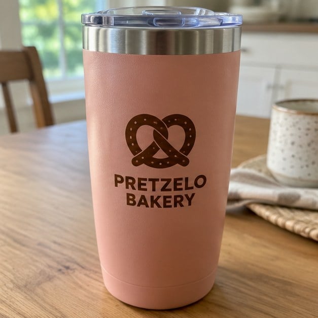 Customer photo of a custom swag tumbler
